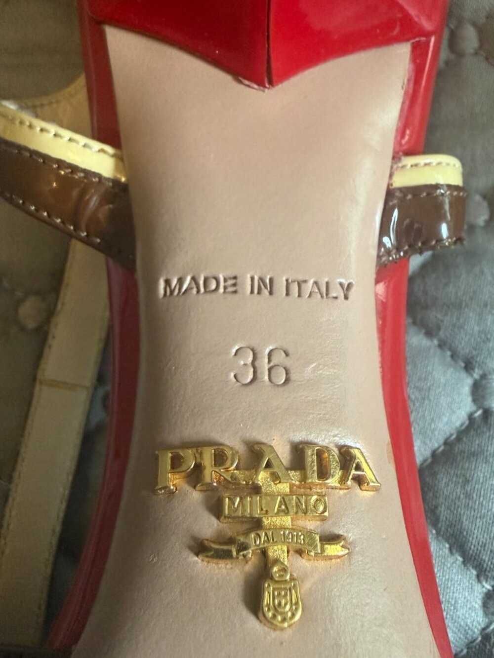 Prada Flame Patent Leather Slingback Heels - Picture 2 of 3